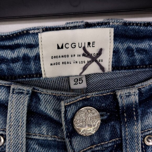 Anthropologie McGuire Jeans Valletta Straight Fringe Cropped Denim Size 25 - Picture 9 of 16